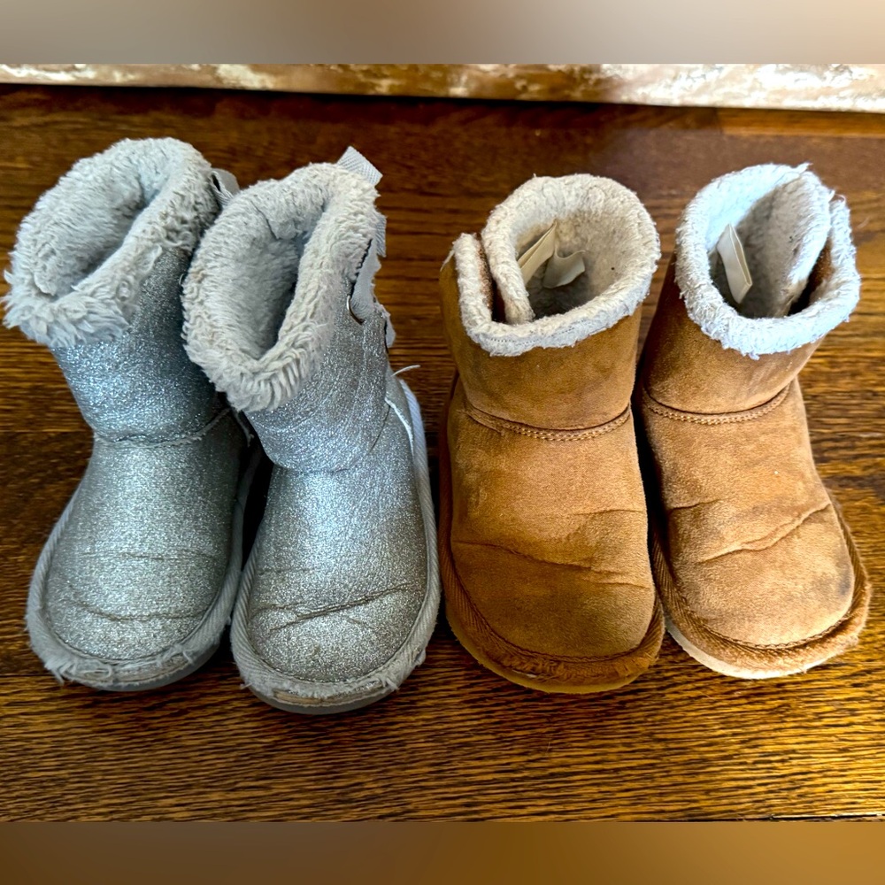 Two Pairs of Toddler Size 6 “Sherpa” Boots - WORN